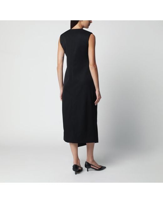 Bottega Veneta Black Wool Midi Dress