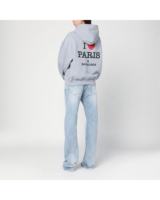 Sweat À Capuche Zippé I Love Paris Balenciaga en coloris Blue