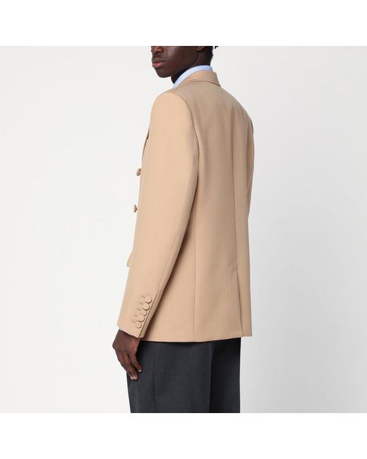 Valentino Natural Double-Breasted Jacket Camel Light for men