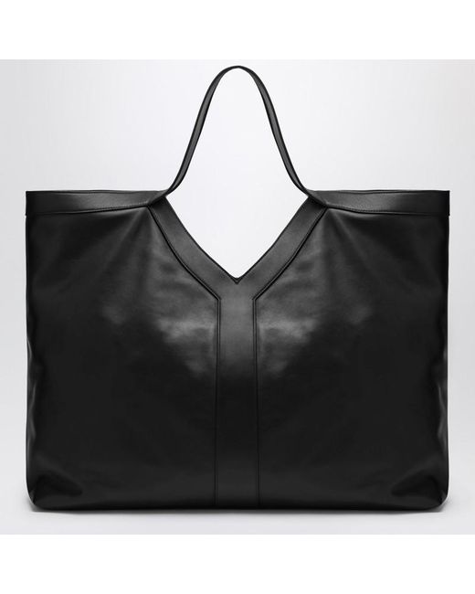 Tote Bag Maxi Y En Cuir Grainé Saint Laurent pour homme en coloris Black