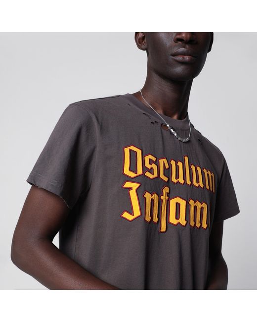 DAGGER Black Faded Distressed Osculum Infame T-Shirt for men