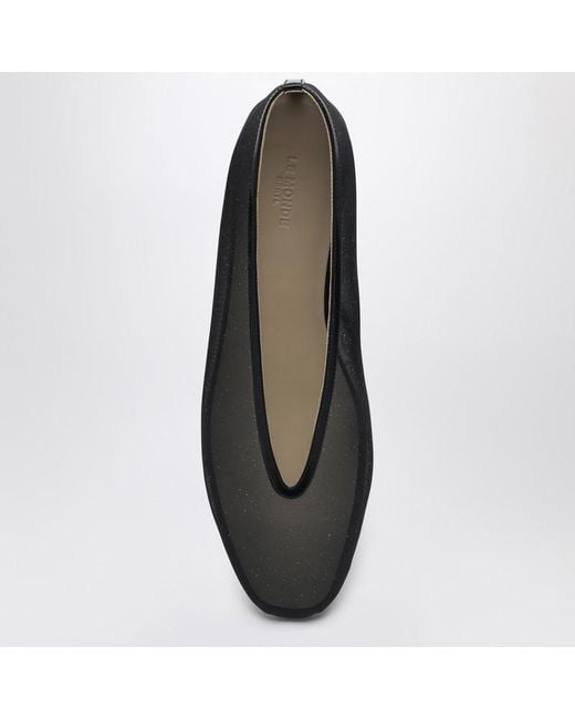 Le Monde Beryl Black Glitter Luna Slipper With Net