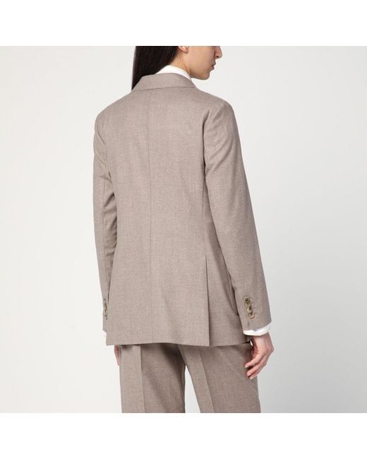 Max Mara Gray Double-Breasted Cashmere Jacket