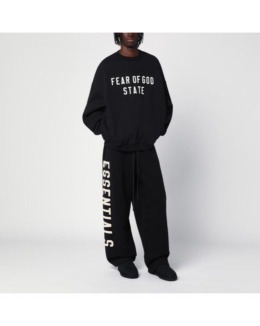 Fear Of God Black jogging Trousers With Logo for men
