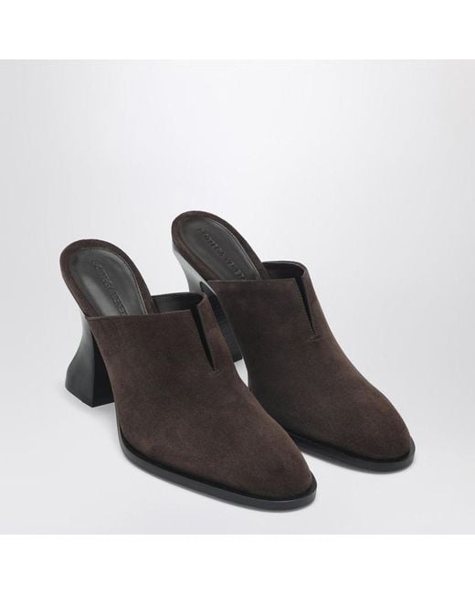 Bottega Veneta Black Mule Cha-Cha Aus Dunkelbraunem Wildleder