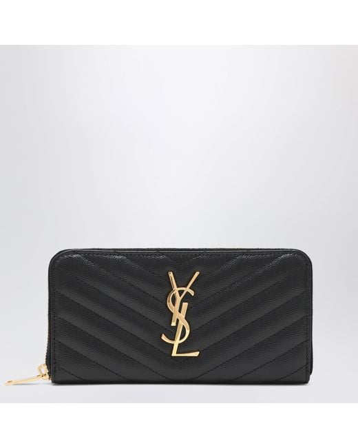 Saint Laurent Black Cassandre Matelassé Wallet