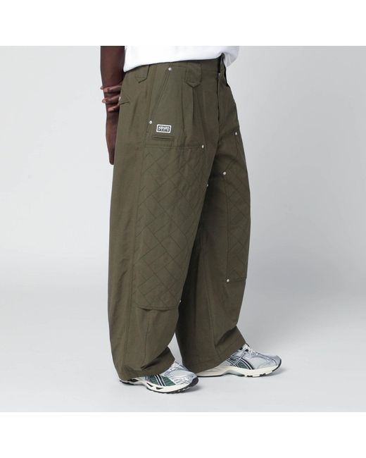 KENZO Green Khaki Cotton Trousers for men