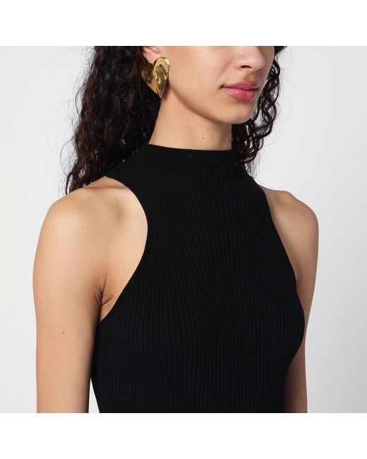 Roberto Collina Black Ribbed Tank Top