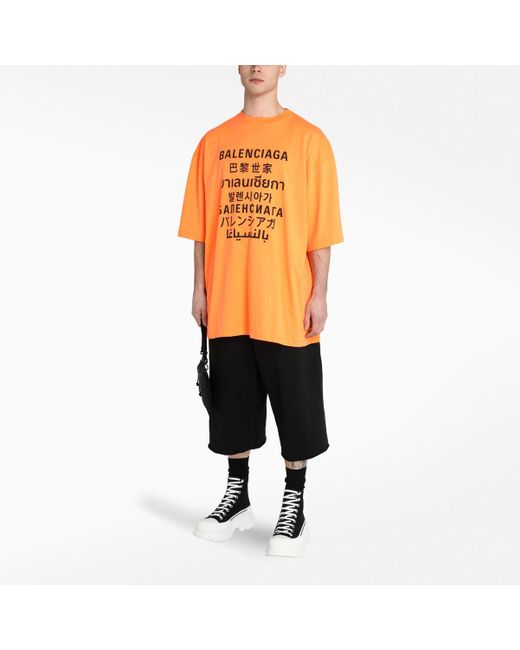 balenciaga orange t shirt