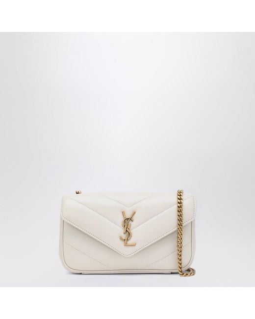 Saint Laurent Natural Loulou Mini Cream Soft Leather Bag