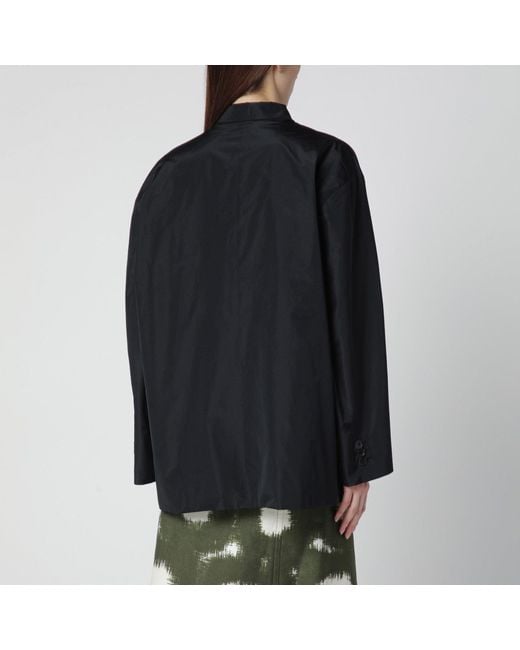 Prada Black Double-breasted Technical Taffeta Jacket