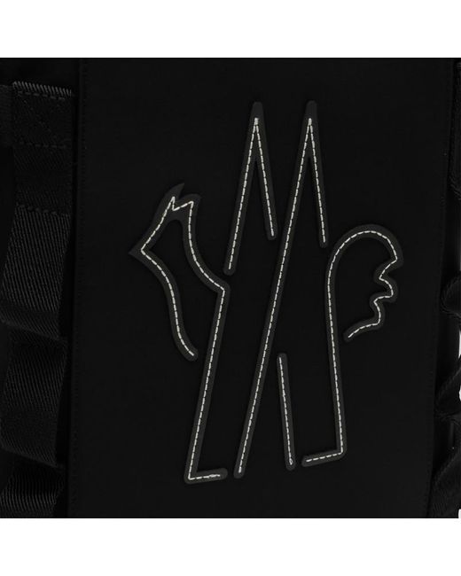 Moncler Schwarzer Nylon-Rucksack Mit Logo in Black für Herren