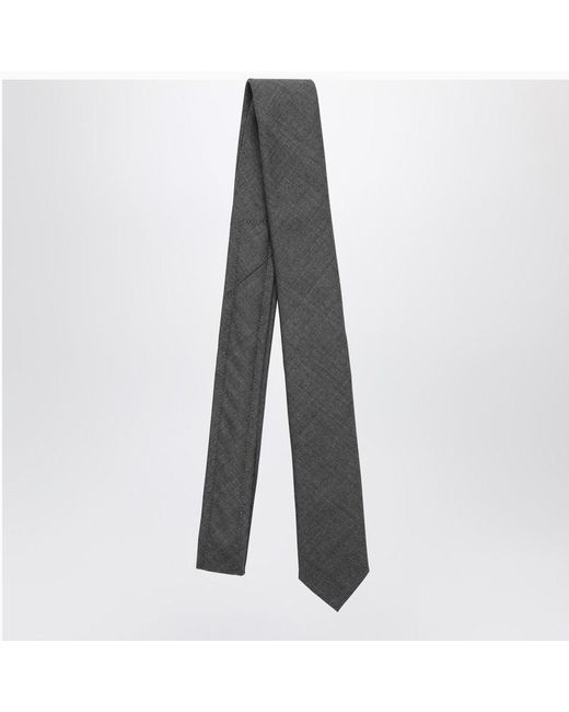 Cravatta grigia in lana di Thom Browne in Gray da Uomo