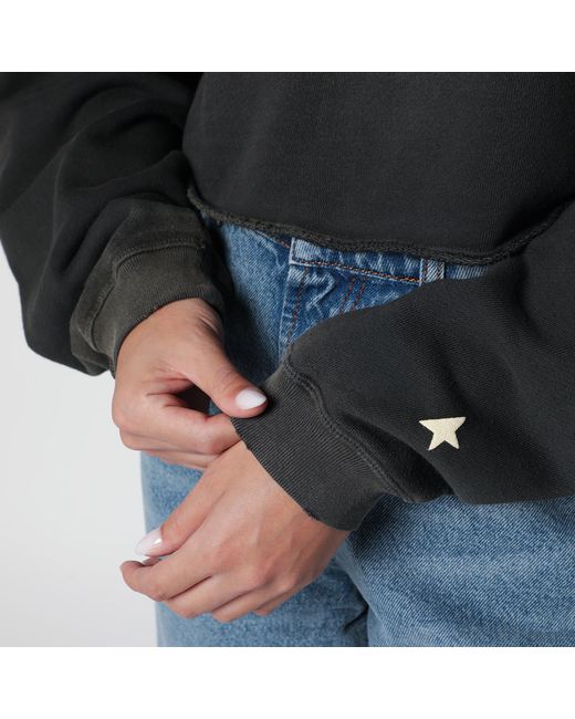 Golden Goose Deluxe Brand Black Charcoal Cotton Hooded Sweatshirt