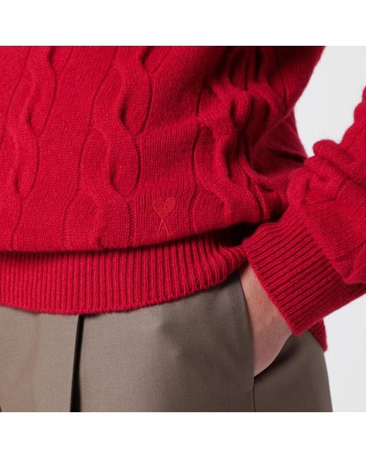 AMI Red Merino Wool Sweater