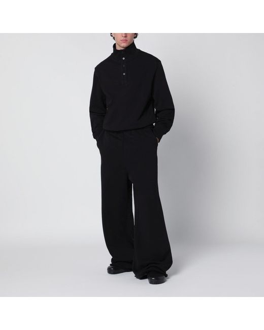 Entire studios Black Cotton Buttoned Sweater for men