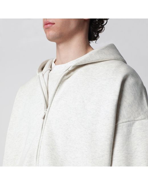 Fear Of God Gray Light Mélange Cotton Fleece Zip-Up Sweatshirt for men