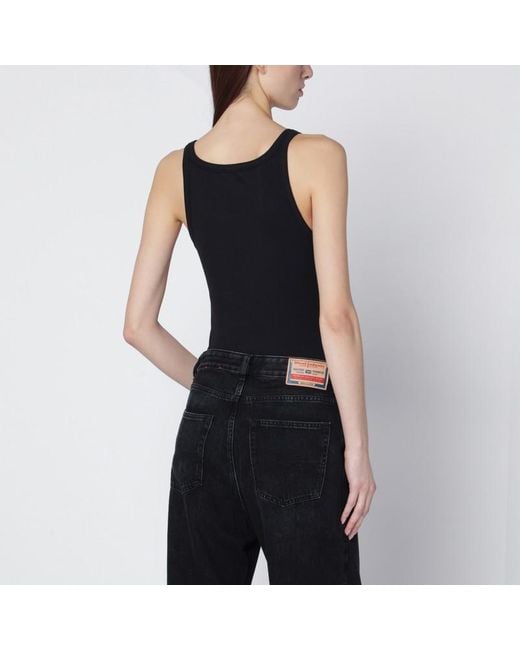 Débardeur T-Wife Avec Logo Oval D Découpé Au Laser DIESEL en coloris Black