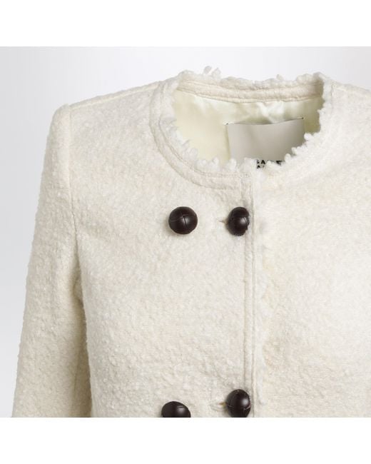 Isabel Marant White Suely Boucle Jacket With Fringed Trim