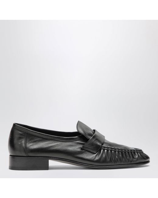 The Row Black Soft Loafer Loafers