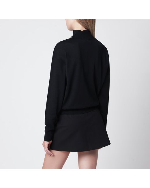 Courreges Black Merino Wool Turtleneck Sweater
