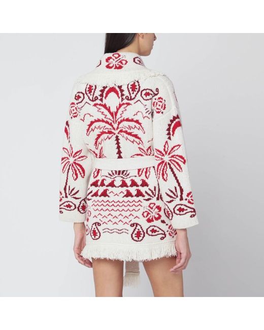 Alanui Red Chalk/Ruby Glimpse Of Eden Cardigan
