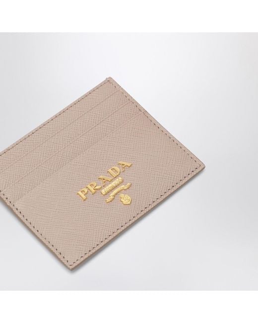 Prada Brown Powder- Saffiano Cardholder