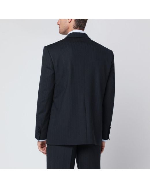 Lardini Blue Single Breasted Wool Blend Jacket for men