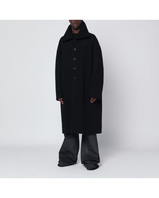 Rick Owens Black Wool Coat for men