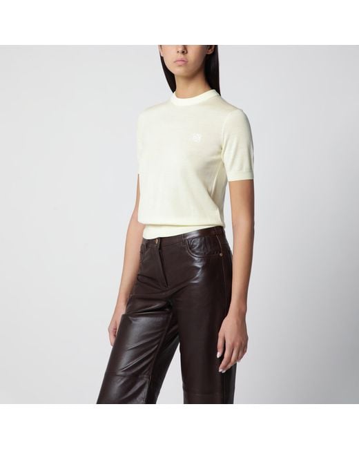 Loewe White Light Wool Knit Top