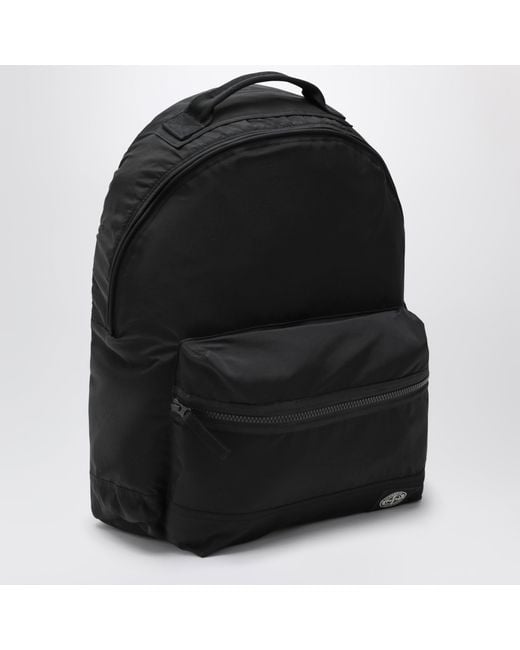 Stone Island Black Nylon Backpack With Logo Patch for men