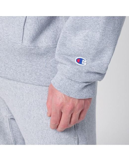 Sweat-Shirt À Capuche Gris Clair En Coton Champion pour homme en coloris Blue