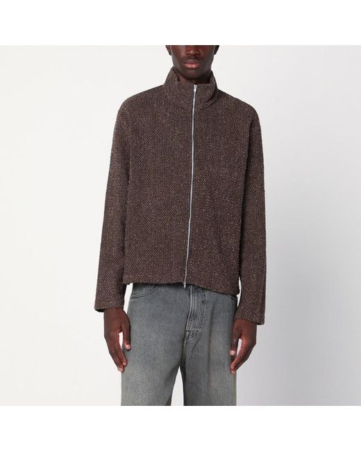 Our Legacy Brown Textu Zip-Up Jacket for men