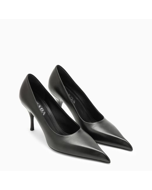 Prada Black Pointed Pumps In Leather