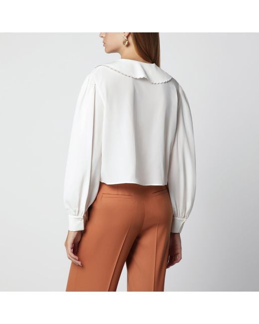 Chloé White Milk Silk Blouse