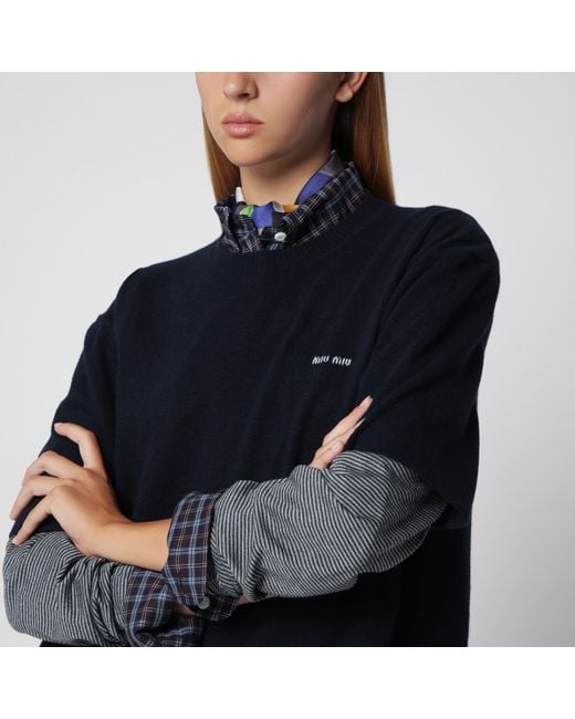 Miu Miu Blue Wool And Cashmere Sweater