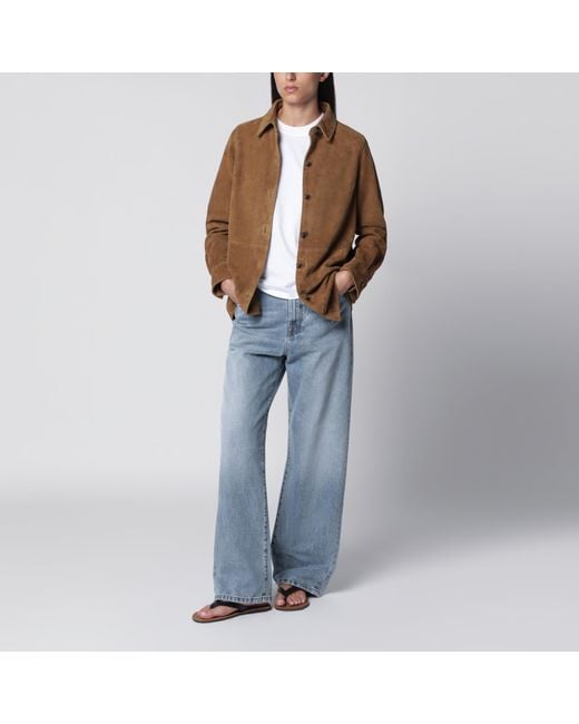 Rohe Brown Sage Suede Overshirt