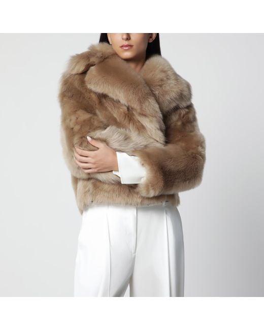 Blancha Brown Short Hazelnut Fur Jacket