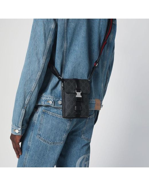 Borsa a tracolla mini in tessuto gg supreme di Gucci in Black da Uomo