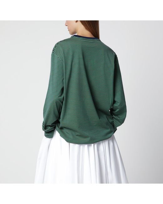 Miu Miu Green Striped Cotton Sweater