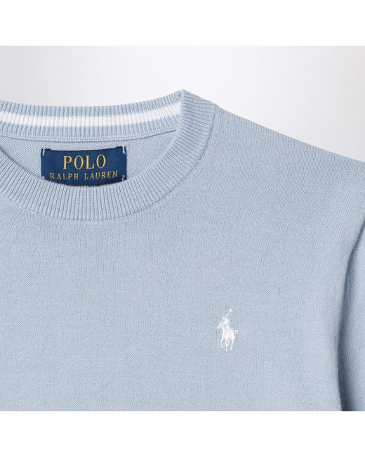 Polo Ralph Lauren Blue Light Cotton Crew-Neck Sweater for men