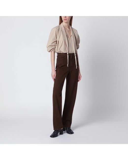 Lemaire Brown Twill Trousers