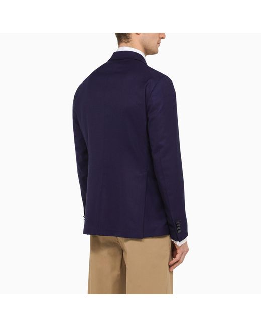 Tagliatore Blue Double-Breasted Jacket In for men
