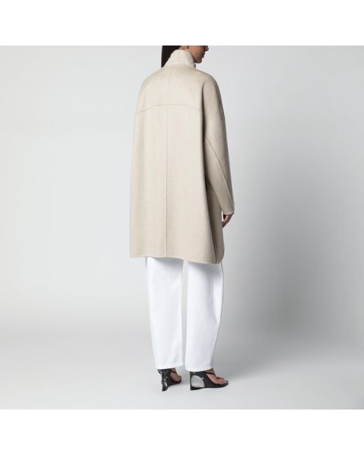 Alaïa White Asymmetric Double-Face Cashmere Coat