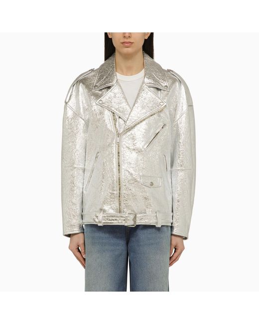 Halfboy Gray Silver Leather Jacket