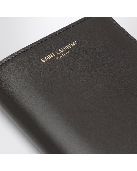 Saint Laurent Black Bicolor Smooth Calfskin Card Holder for men
