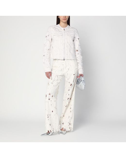 Haikure White Jacket With Rips