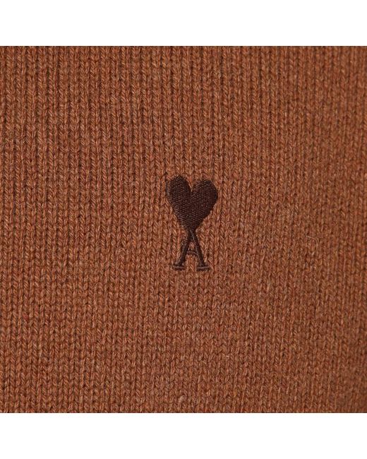 AMI Brown Hazelnut Ami De Coeur Turtleneck Sweater for men