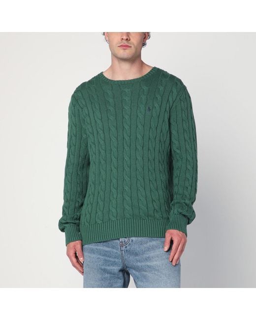 Polo Ralph Lauren Green Cotton Cable-Knit Jumper for men