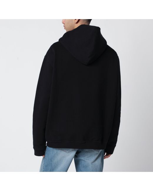 Maison Margiela Black Hoodie With Reversed Logo for men